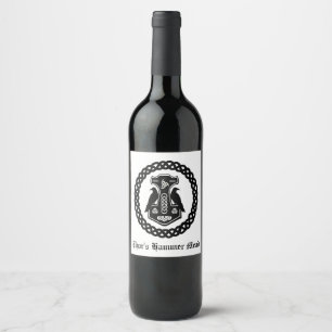 Etiqueta Para Botella De Vino Aguamiel del martillo del Thor