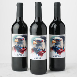 Etiqueta Para Botella De Vino Águila Baldosa Patriótica