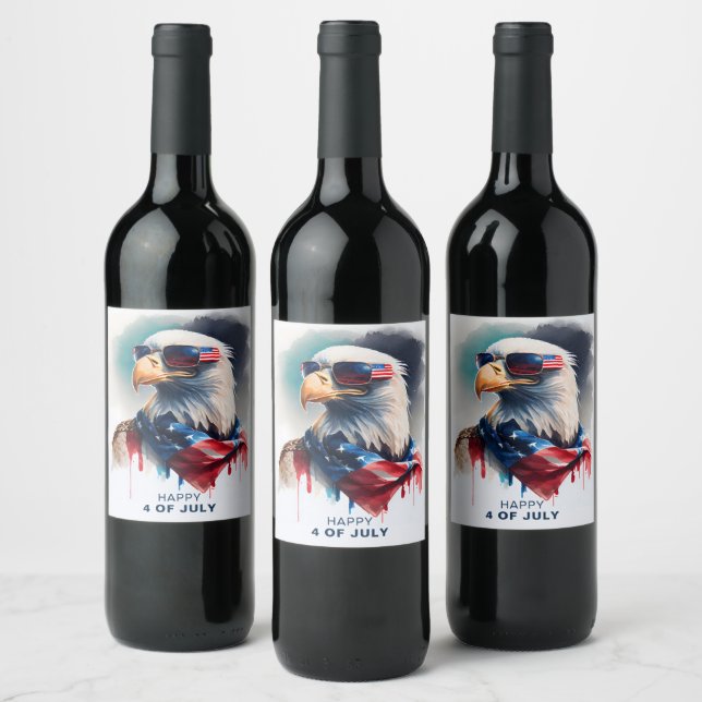 Etiqueta Para Botella De Vino Águila Baldosa Patriótica (Botellas)