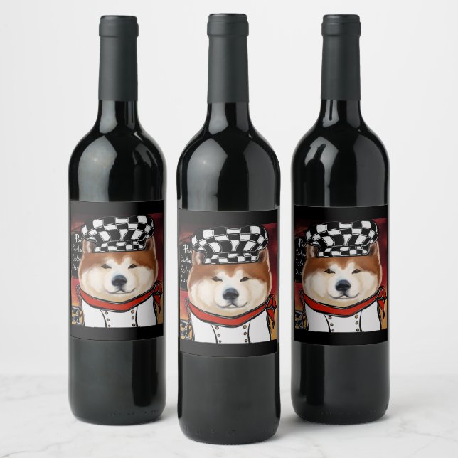 ETIQUETA PARA BOTELLA DE VINO AKITA (Botellas)