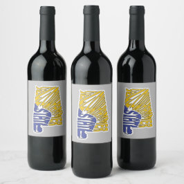 Etiqueta Para Botella De Vino Alabama Nickname Word Art