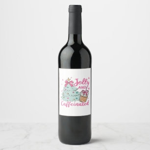 Etiqueta Para Botella De Vino Alegre y Cafeinado