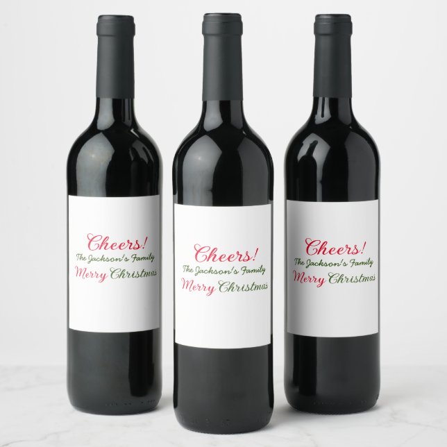 Etiqueta Para Botella De Vino alegres navidades alegres agregar foto de texto de (Botellas)
