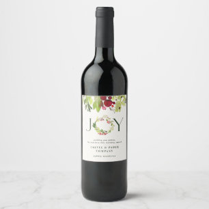 Etiqueta Para Botella De Vino Alegría botánica acuarela moderna corporativa