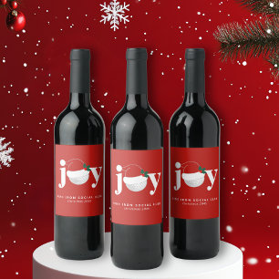 Etiqueta Para Botella De Vino Alegría de regalo de fiesta de Navidad para golfis