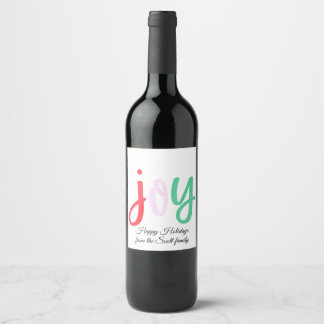 Etiqueta Para Botella De Vino Alegría de vacaciones simple y colorida