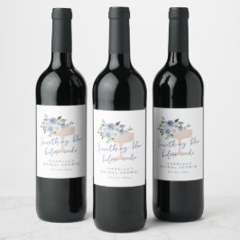 Etiqueta Para Botella De Vino Algo Azul antes de hacer la ducha de novia
