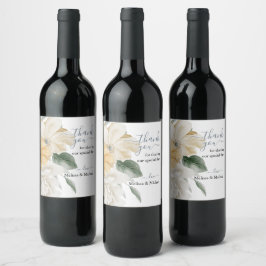 Etiqueta Para Botella De Vino ALGO AZUL - Elegante Boda Floral