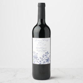 Etiqueta Para Botella De Vino Algo Blue Bridal Shower Wine Label