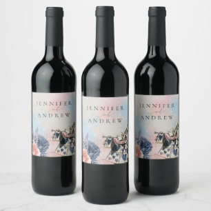 Etiqueta Para Botella De Vino Alicia vintage en el conejo blanco de las maravill