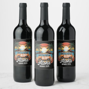 Etiqueta Para Botella De Vino Aloha Hawái 2026