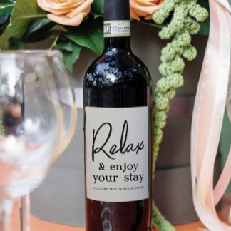 Etiqueta Para Botella De Vino Alquiler de vacaciones Vino en casa Gracias Etique