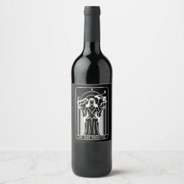 Etiqueta Para Botella De Vino Altos sacerdotes de Tarot Alga de mujeres Alga de 