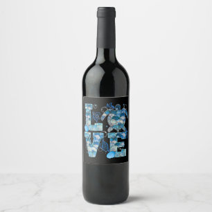 Etiqueta Para Botella De Vino Ama a la tortuga marina Shirt Ocean Beach Animal A