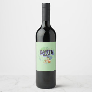 Etiqueta Para Botella De Vino "Ama a tu madre: Día de la Tierra todos los días"