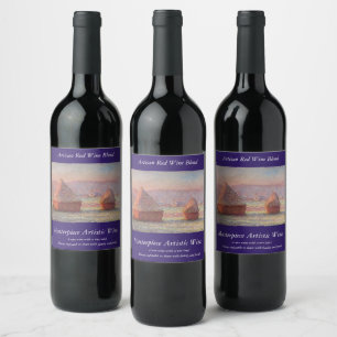 Etiqueta Para Botella De Vino Amanecer de Escarcha Blanca de Claude Monet (Hayst