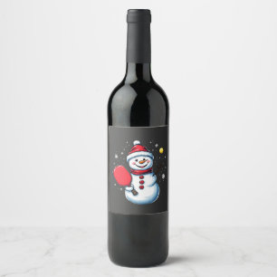 Etiqueta Para Botella De Vino Amante de los Navidades deportivos de bola de niev