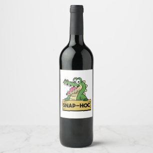 Etiqueta Para Botella De Vino Amante divertido de caimanes y cuidador de cocodri