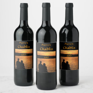 Etiqueta Para Botella De Vino Amantes de la etiqueta de vino Sunset Lake