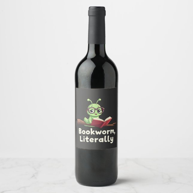 Etiqueta Para Botella De Vino Amantes literalmente de libros graciosos (Anverso)