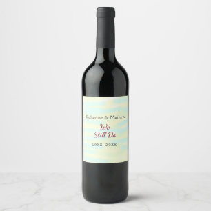 Etiqueta Para Botella De Vino Amarillo verde Votos aniversario de renovación de