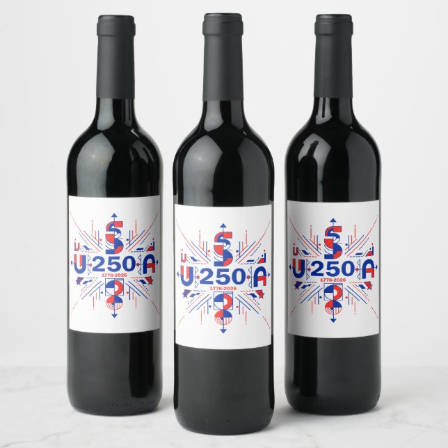 Etiqueta Para Botella De Vino America’s 250th anniversary (Botellas)
