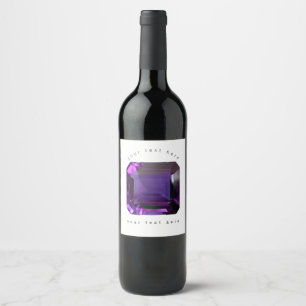 Etiqueta Para Botella De Vino Amethyst Gemstone Purple