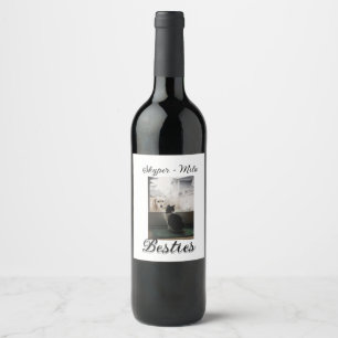 Etiqueta Para Botella De Vino Amigos mascotas mejores amigos agregar nombre masc