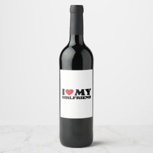 Etiqueta Para Botella De Vino Amo a mi novia Clásico