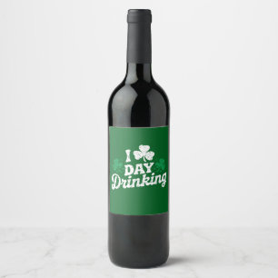Etiqueta Para Botella De Vino Amo Beber Durante El Día Divertido Día De San Patr