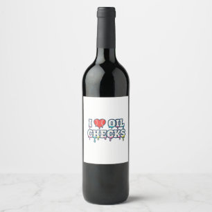 Etiqueta Para Botella De Vino Amo las revisiones de aceite Chistoso mecánico de