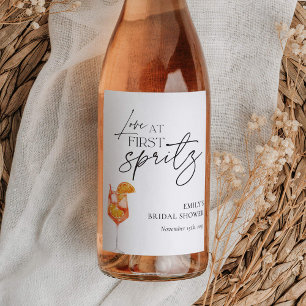 Etiqueta Para Botella De Vino Amor a Primera Copa Bridal Shower