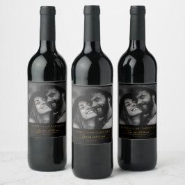 Etiqueta Para Botella De Vino Amor Cita a la pareja Personalizado foto negro y o