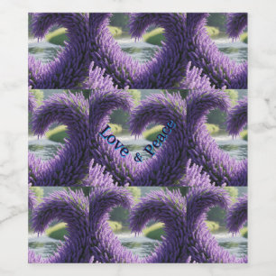 Etiqueta Para Botella De Vino Amor en Cada Gota-Lavender Heart