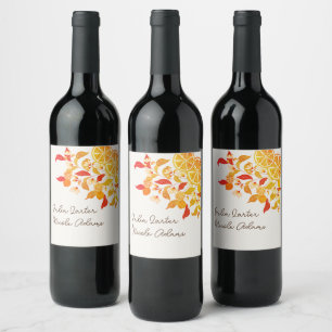 Etiqueta Para Botella De Vino Amor fresco a limón follaje cítrico boda