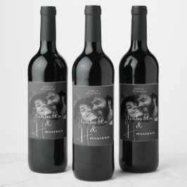 Etiqueta Para Botella De Vino Amor I Feliz Boda Personalizado Foto de rompecabez