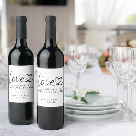 Etiqueta Para Botella De Vino Amor Moderno Risa Felices para Siempre Boda