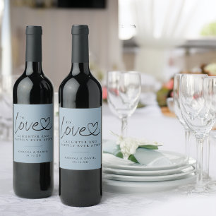 Etiqueta Para Botella De Vino Amor Moderno Risa Felices Para Siempre Boda