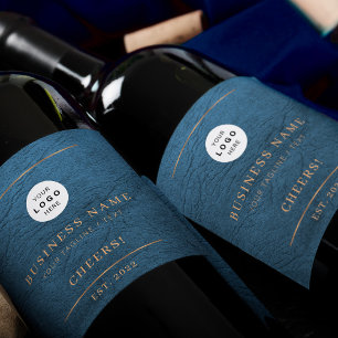 Etiqueta Para Botella De Vino Añadir el nombre de la compañía de negocios de oro