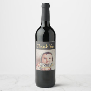 Etiqueta Para Botella De Vino Añadir su propia foto cumpleaños Gracias por venir