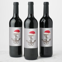 Etiqueta Para Botella De Vino ANCHOR rústico elegante + gradiente plateado |
