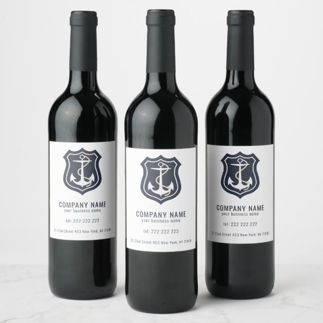 Etiqueta Para Botella De Vino Anclaje naumático blanco (Botellas)