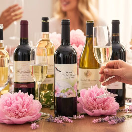 Etiqueta Para Botella De Vino Anémonas de grulla chillona para despedida de solt