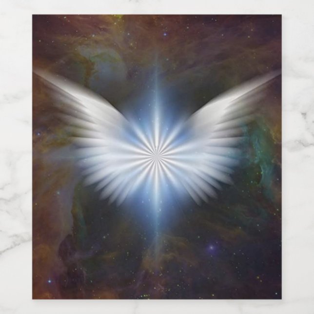 Etiqueta Para Botella De Vino Angel Wings (Etiqueta única)