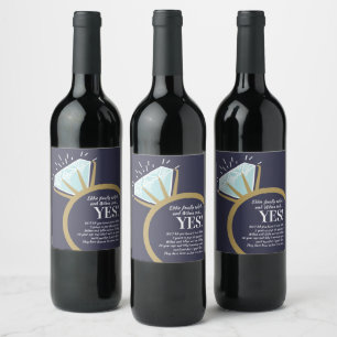 Etiqueta Para Botella De Vino Anillo de diamantes para fiesta de compromiso y da