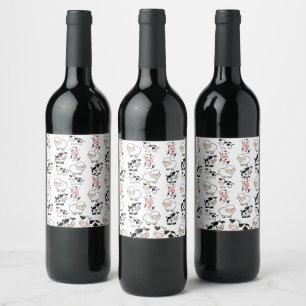 Etiqueta Para Botella De Vino animales lindos