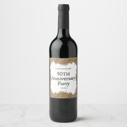 Etiqueta Para Botella De Vino Aniversario de Bodas de Oro número 50 con Purpurin