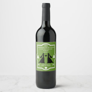 Etiqueta Para Botella De Vino Aniversario del Boda de Chicas gay