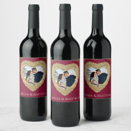 Etiqueta Para Botella De Vino Aniversario romántico, compromiso, Boda, amor