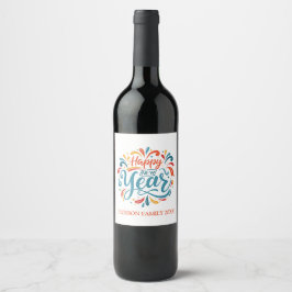 Etiqueta Para Botella De Vino Año Nuevo Personalizado